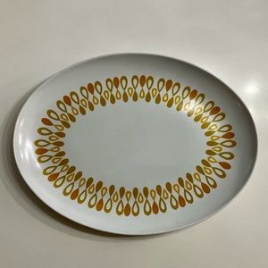 Mid Century Vintage White Plastic Platter